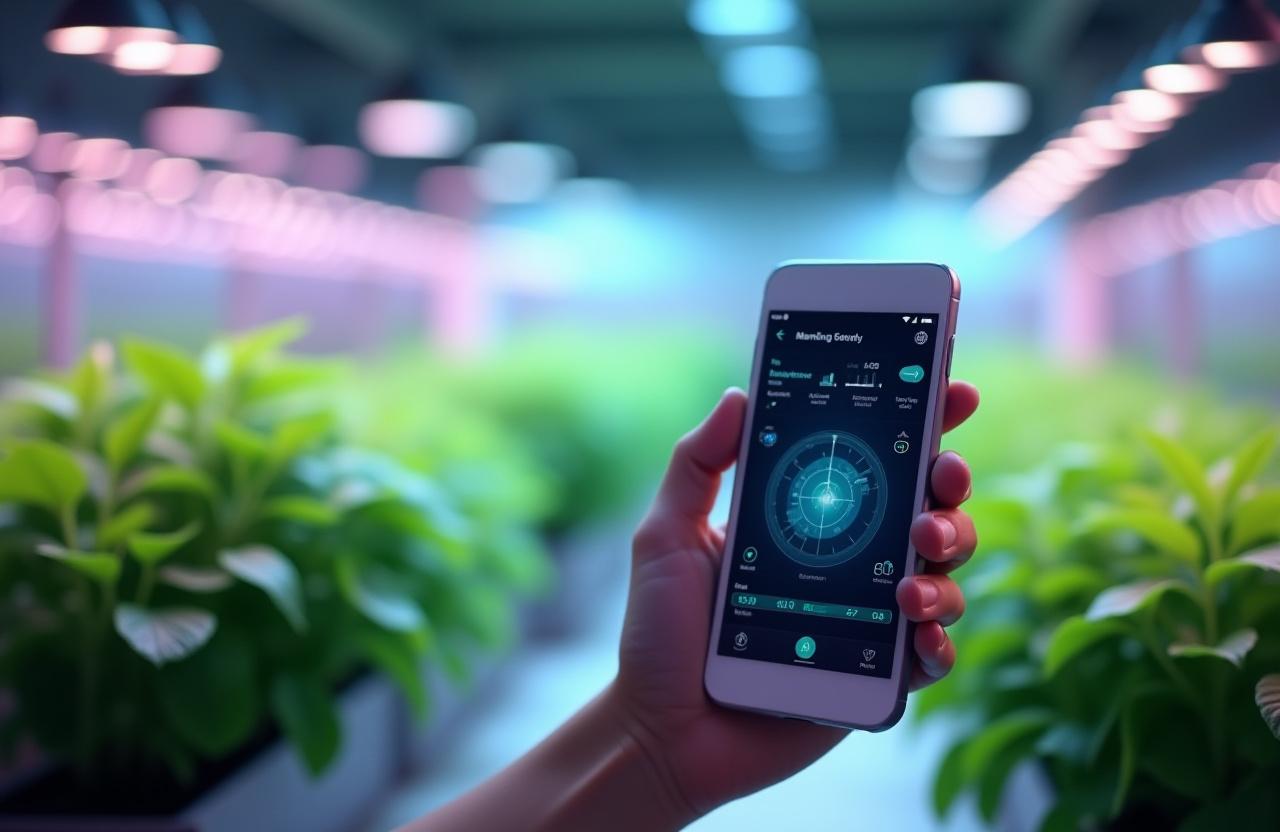 IoT smart grow light system with mobile app control